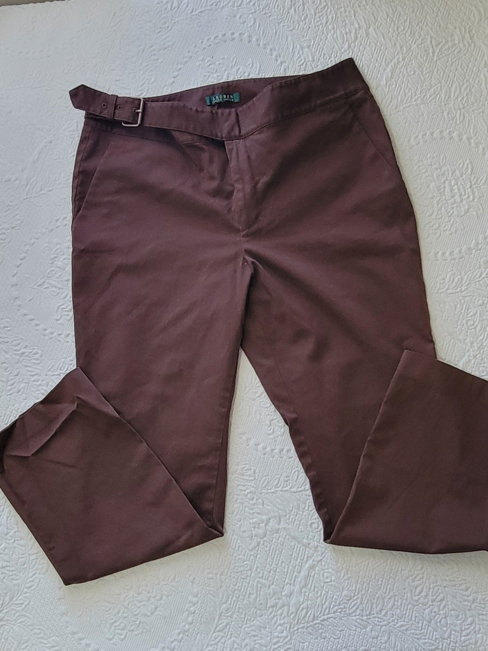 Ralph Lauren Womens Dark Brown Slacks with Side Belt